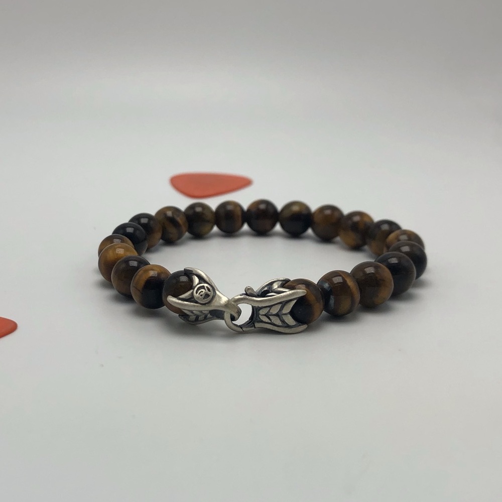 David Yurman 8mm Tiger Eye Spiritual Bead Bracelet